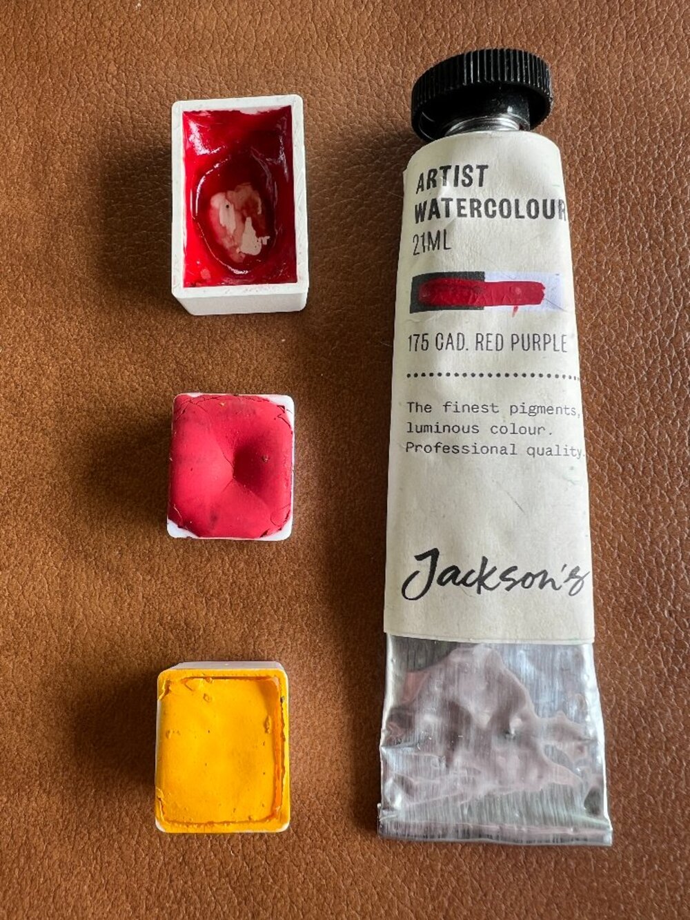 Watercolour Paint Tube + Full Pan + 2 Half Pans - Cadmiums